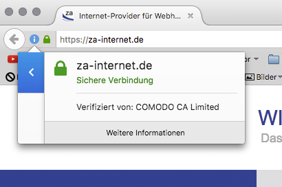 SSL Zertifikate in allen Variationen und Sicherheitsstufen bei za-internet GmbH