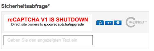 reCAPTCHA V1 is Shutdown